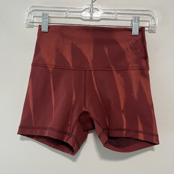 Lululemon Wunder Train High-Rise Short 8" Sun Bleached Wash Red Merlot Size‎ 4 - Picture 1 of 7